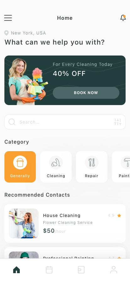 Cleaning Service Mobile App UI Kit - Screenshot 1