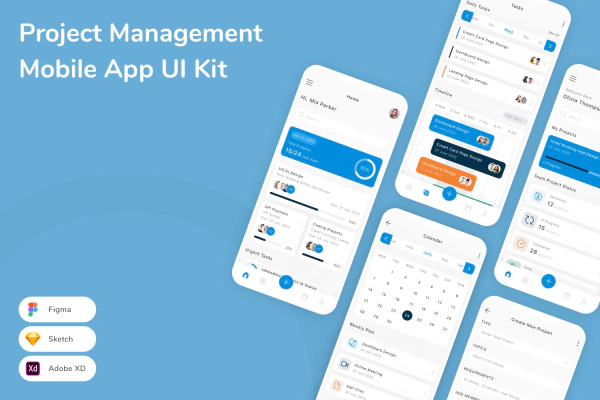 Project Management Mobile App UI Kit