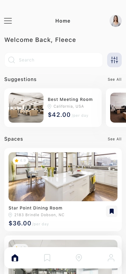 Working Space Renting Mobile App UI Kit - Screenshot 1