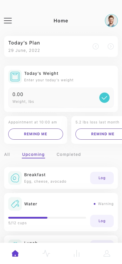 Weight Tracker Mobile App UI Kit - Screenshot 1
