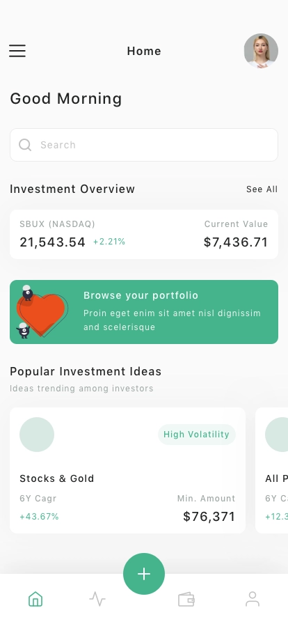 Investment Portfolio Mobile App UI Kit - Screenshot 2