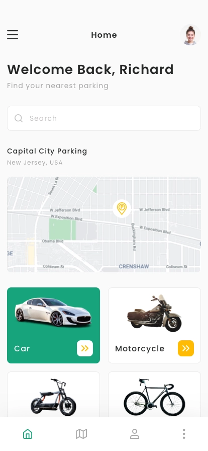 Parking Finder & Parking Garage Mobile App UI Kit - Screenshot 3