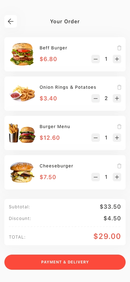 Burger Delivery Mobile App UI Kit - Screenshot 2