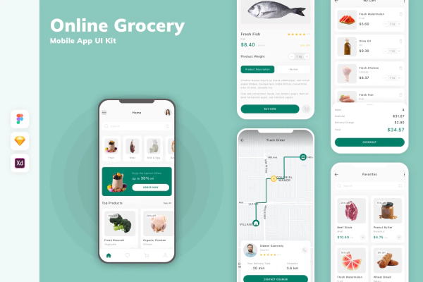 Online Grocery Mobile App UI Kit