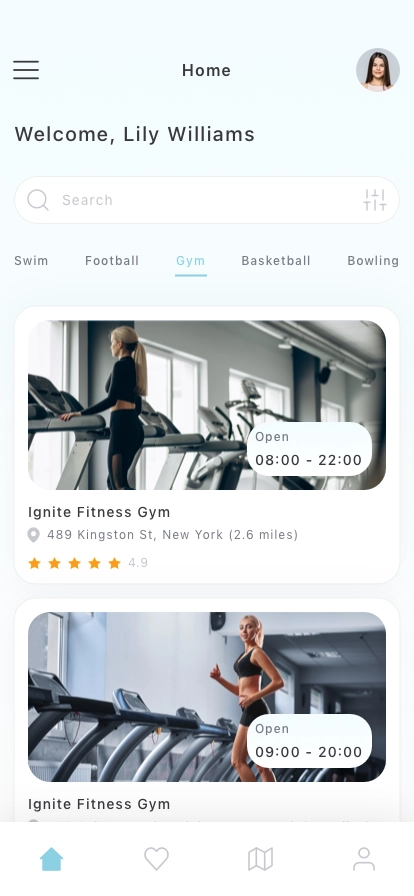 Fitness Center Finder Mobile App UI Kit - Screenshot 1