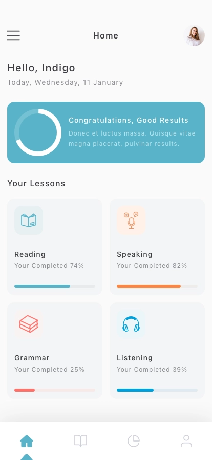 Language Academy Mobile App UI Kit - Screenshot 2