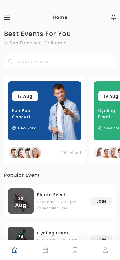 Event Finder Mobile App UI Kit - Screenshot 1