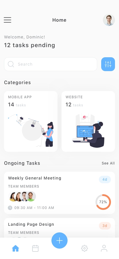 Task Management Mobile App UI Kit - Screenshot 1
