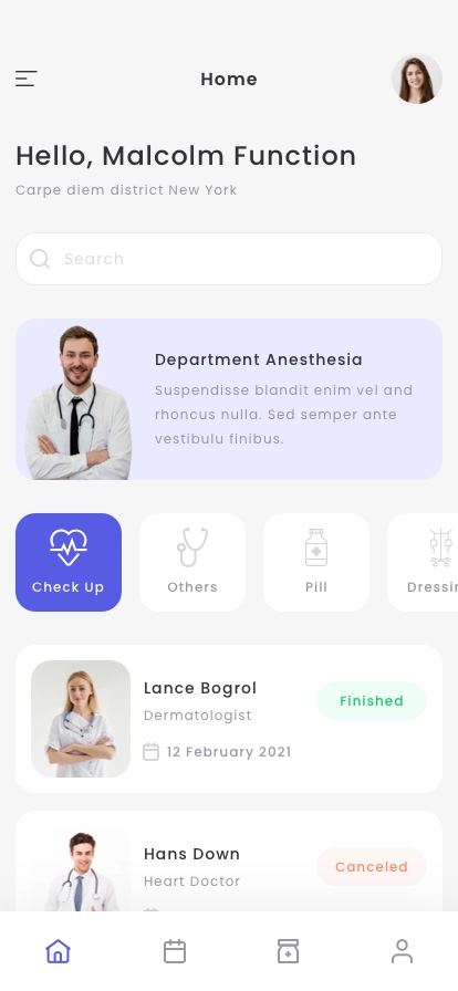 Find Doctor App UI Kit - Screenshot 1