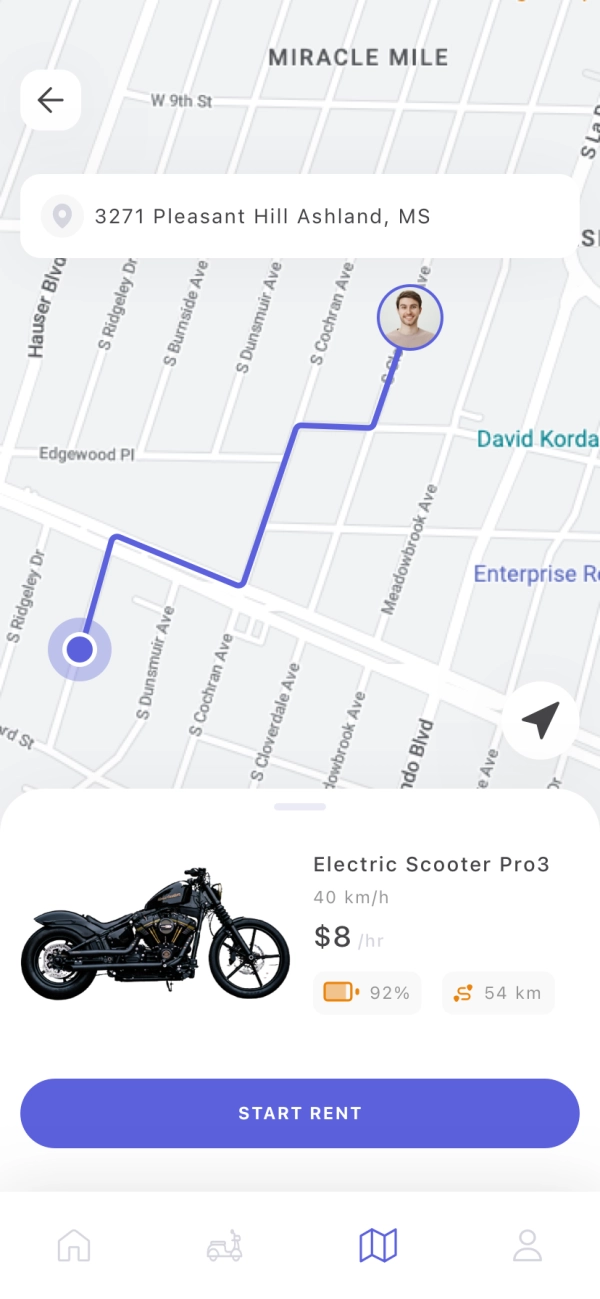 Scooter Rental Mobile App UI Kit - Screenshot 2