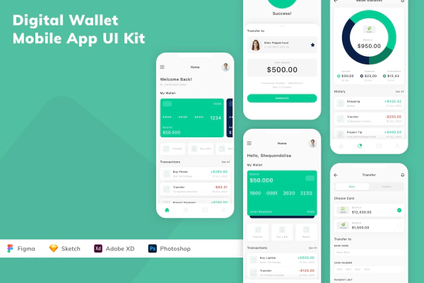 Digital Wallet Mobile App UI Kit