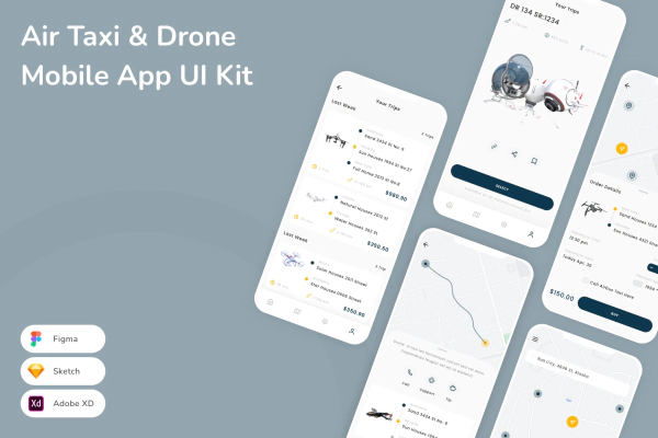 Air Taxi & Drone Mobile App UI Kit