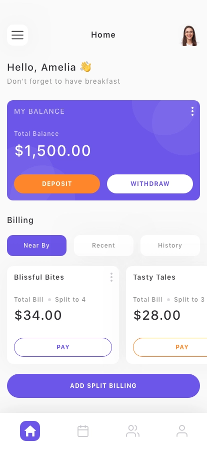 Split Bill Mobile App UI Kit - Screenshot 1