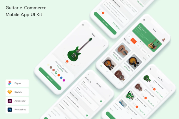Guitar e-Commerce Mobile App UI Kit