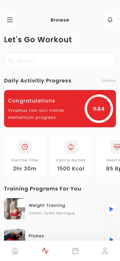 Personal Trainer Mobile App UI Kit - Screenshot 3