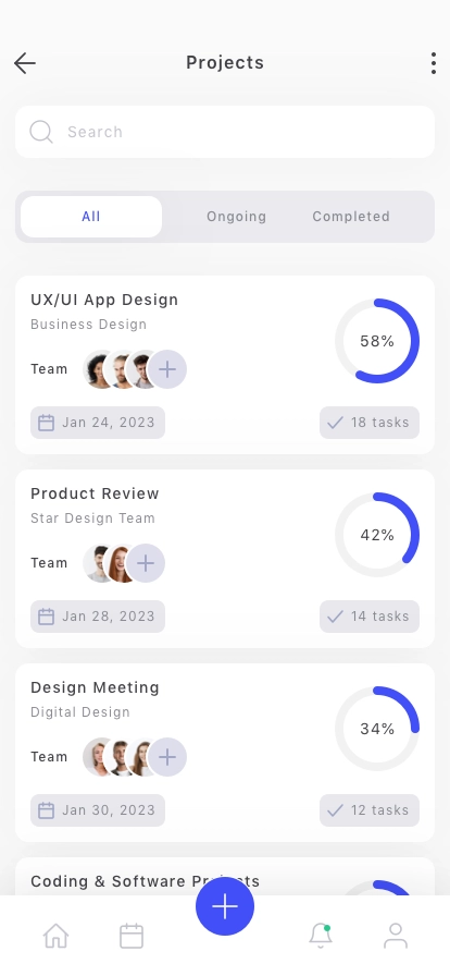 Project Management Mobile App UI Kit - Screenshot 4
