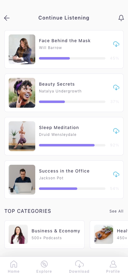 Podcast Platform Mobile App UI Kit - Screenshot 2