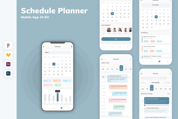 Schedule Planner Mobile App UI Kit