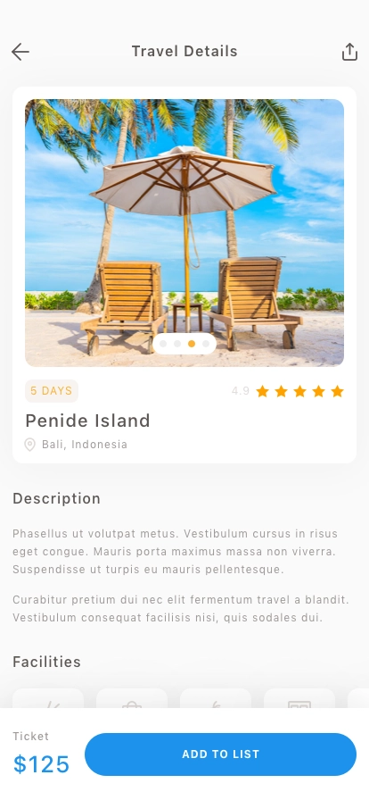 Traveling Mobile App UI Kit - Screenshot 2