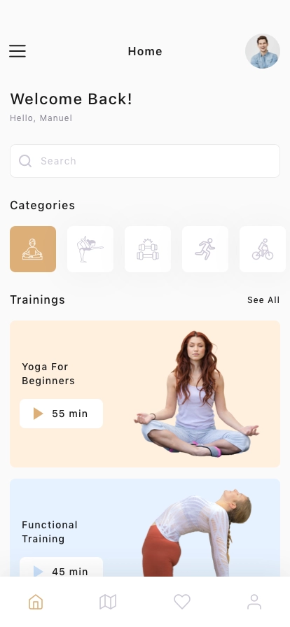 Yoga & Workout Mobile App UI Kit - Screenshot 1