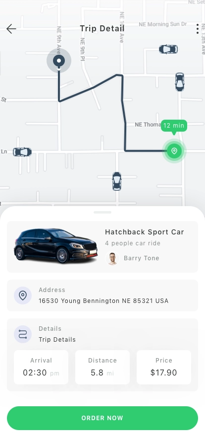 Taxi Booking Mobile App UI Kit - Screenshot 4