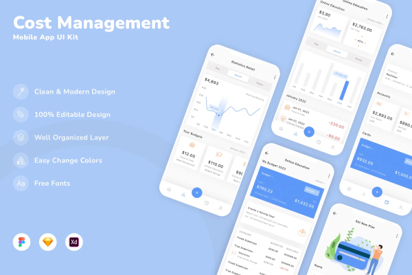 Cost Management Mobile App UI Kit