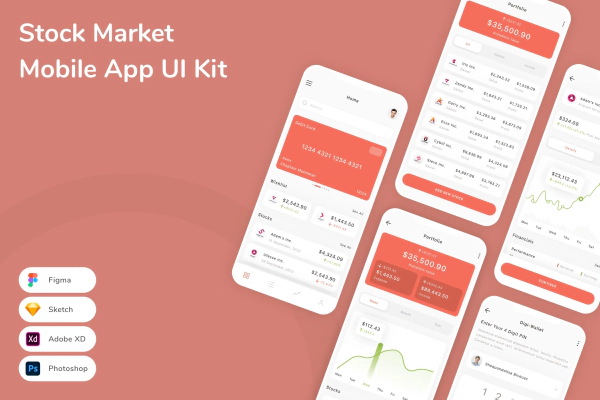 Stock Market Mobile App UI Kit