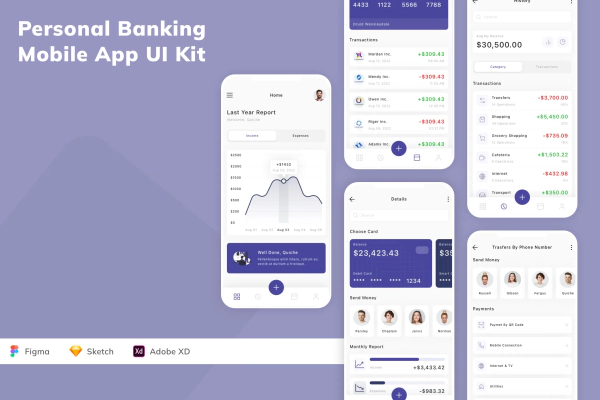Personal Banking Mobile App UI Kit