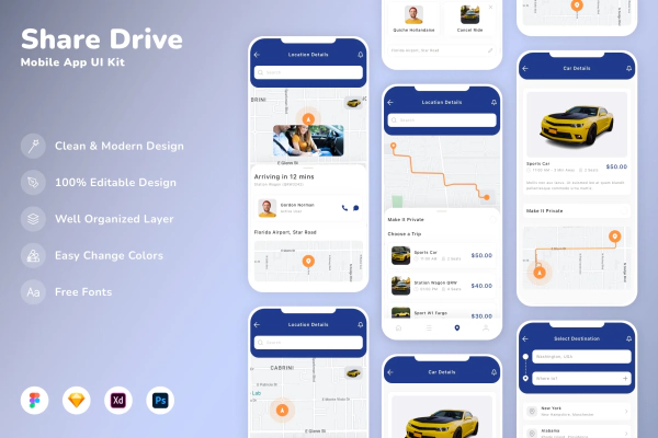 Share Drive Mobile App UI Kit