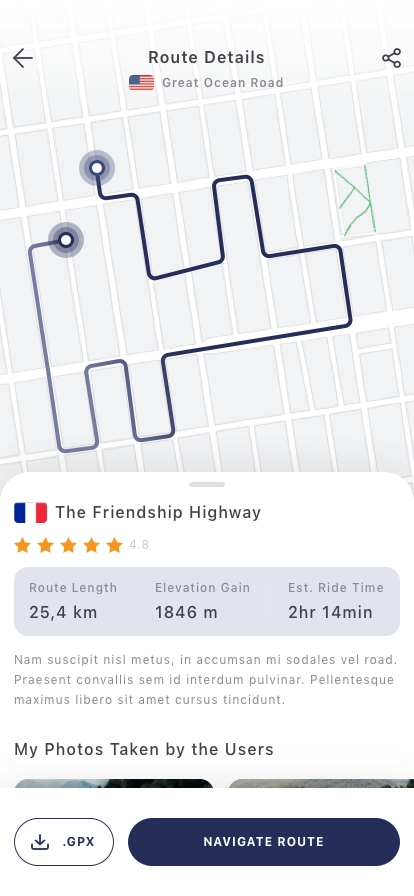 Cycling Tracker Mobile App UI Kit - Screenshot 2