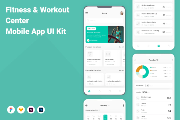 Fitness & Workout Center Mobile App UI Kit
