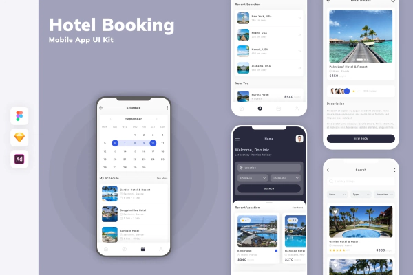 Hotel Booking Mobile App UI Kit