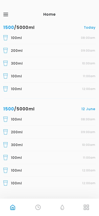 Water Drinking Reminder App UI Kit - Screenshot 1