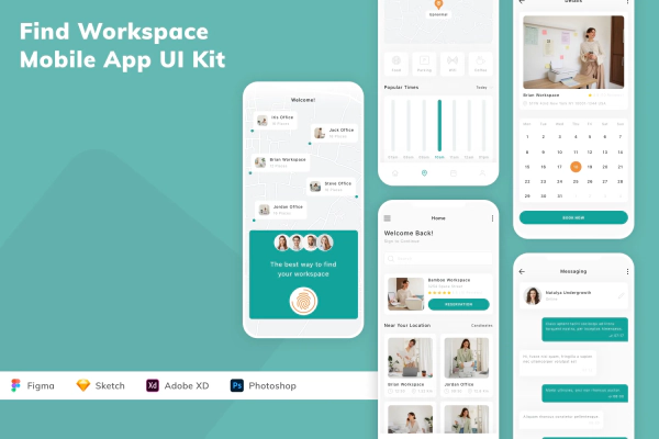Find Workspace Mobile App UI Kit
