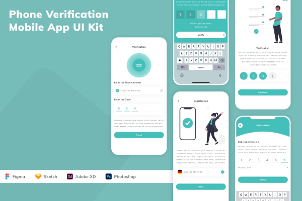Phone Verification Mobile App UI Kit