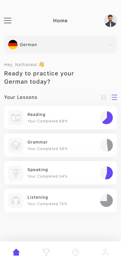 Language Learning Mobile App UI Kit - Screenshot 2
