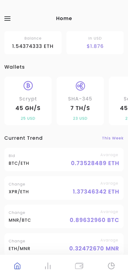 Crypto Mining & Pool Mobile App UI Kit - Screenshot 1