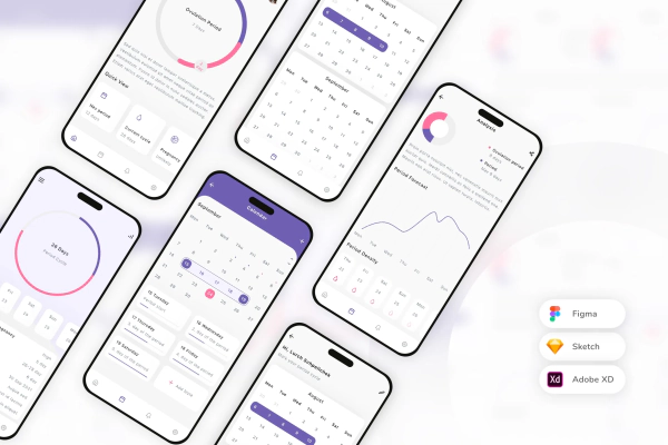 Period Tracking Mobile App UI Kit