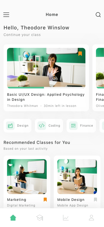 Learning & Online Class Mobile App UI Kit - Screenshot 2