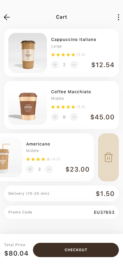 Coffee Ordering Mobile App UI Kit - Screenshot 5
