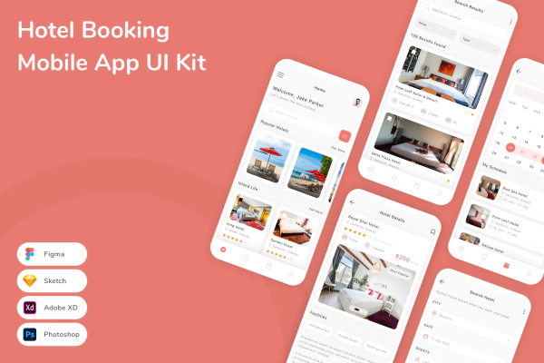 Hotel Booking Mobile App UI Kit