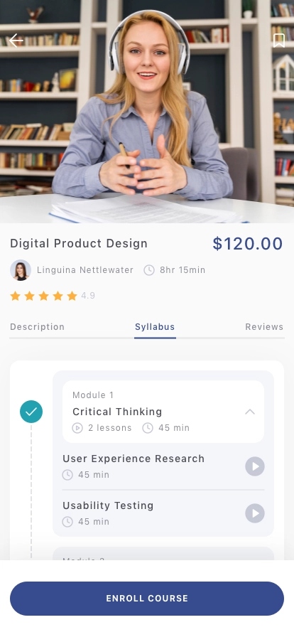Online Course Mobile App UI Kit - Screenshot 2
