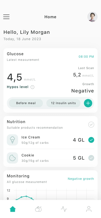 Diabetes Control Mobile App UI Kit - Screenshot 1