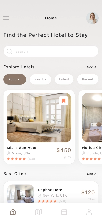 Hotel Reservation Mobile App UI Kit - Screenshot 1