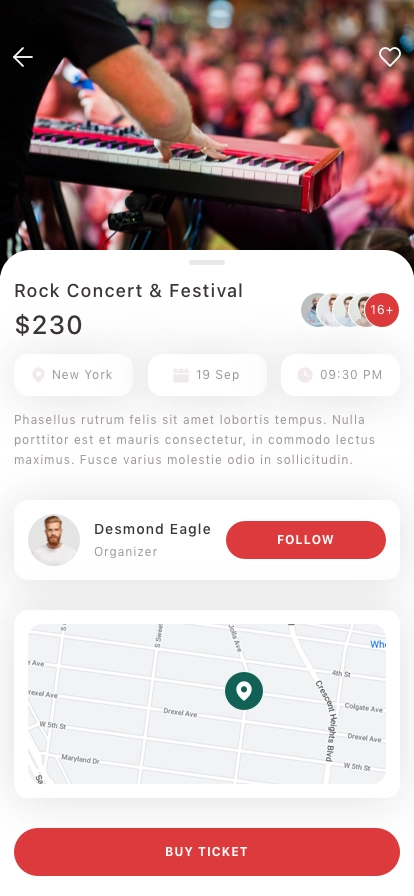 Event Booking Mobile App UI Kit - Screenshot 2