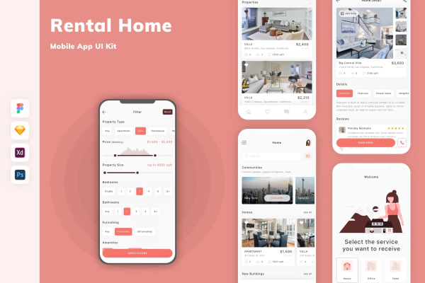 Rental Home Mobile App UI Kit