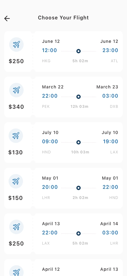Travel & Flight Booking Mobile App UI Kit - Screenshot 3