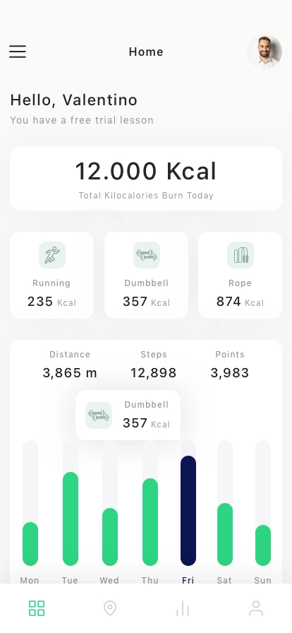 Fitness Tracking Mobile App UI Kit - Screenshot 1