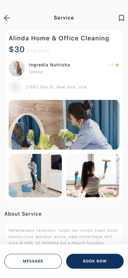 House Clean Mobile App UI Kit - Screenshot 2