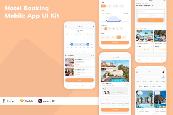 Hotel Booking Mobile App UI Kit